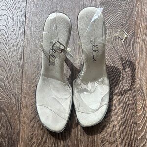 Ellie Clear Strap Heels - White/Clear
